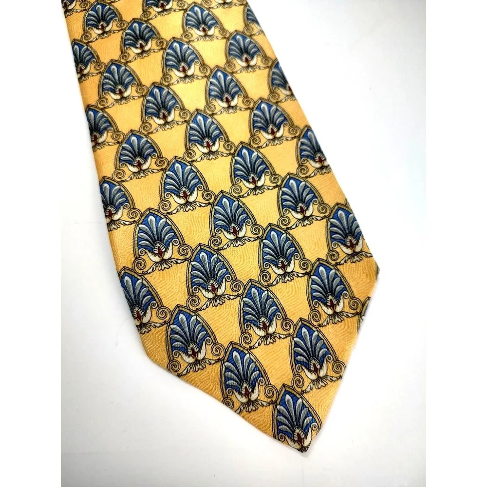 Robert Talbott Studio Men's Tie 100% Silk Necktie USA Designer Gold